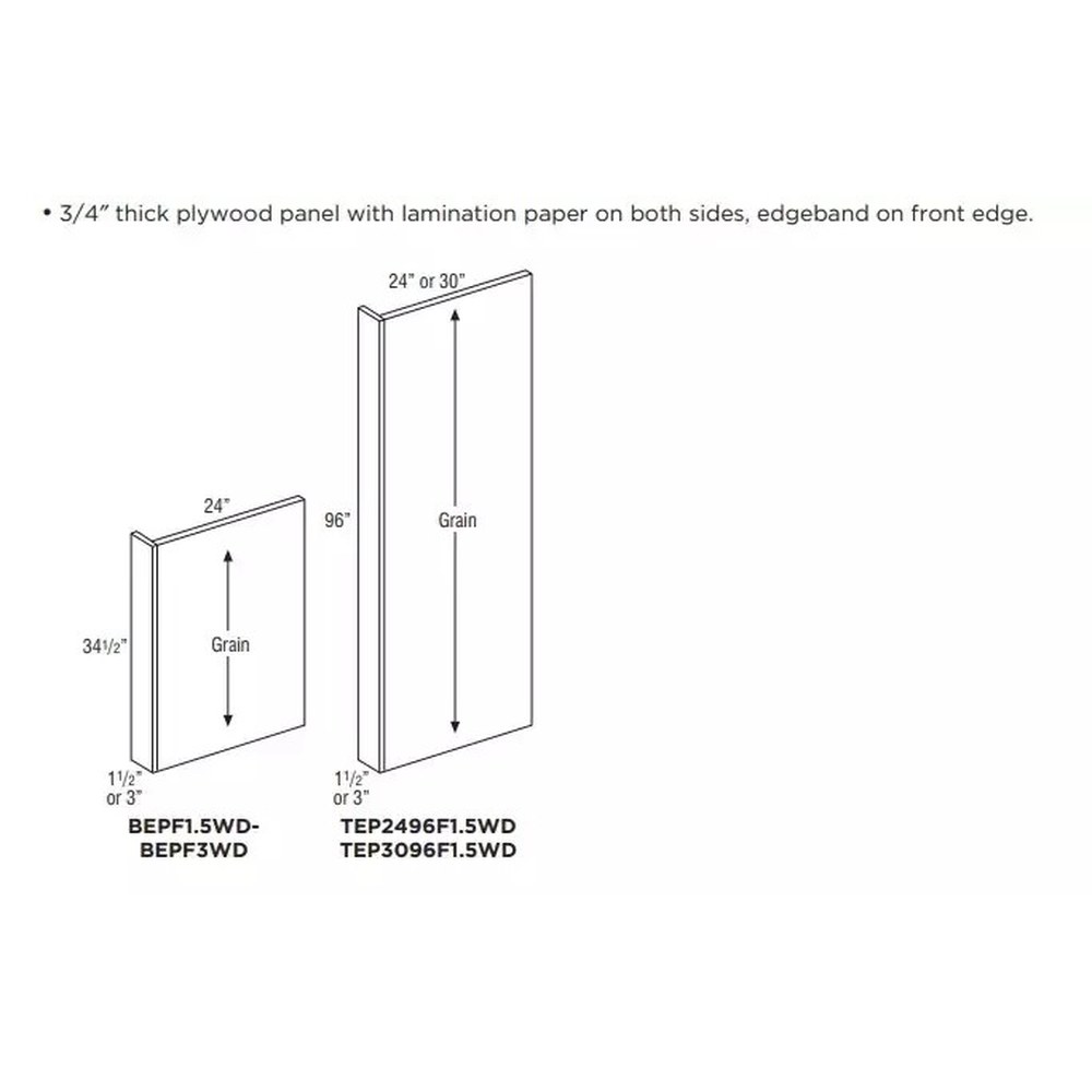 [BEPF1.5WD.MCS] Classic Base Panel With Filler Attached 1.5 - Snow