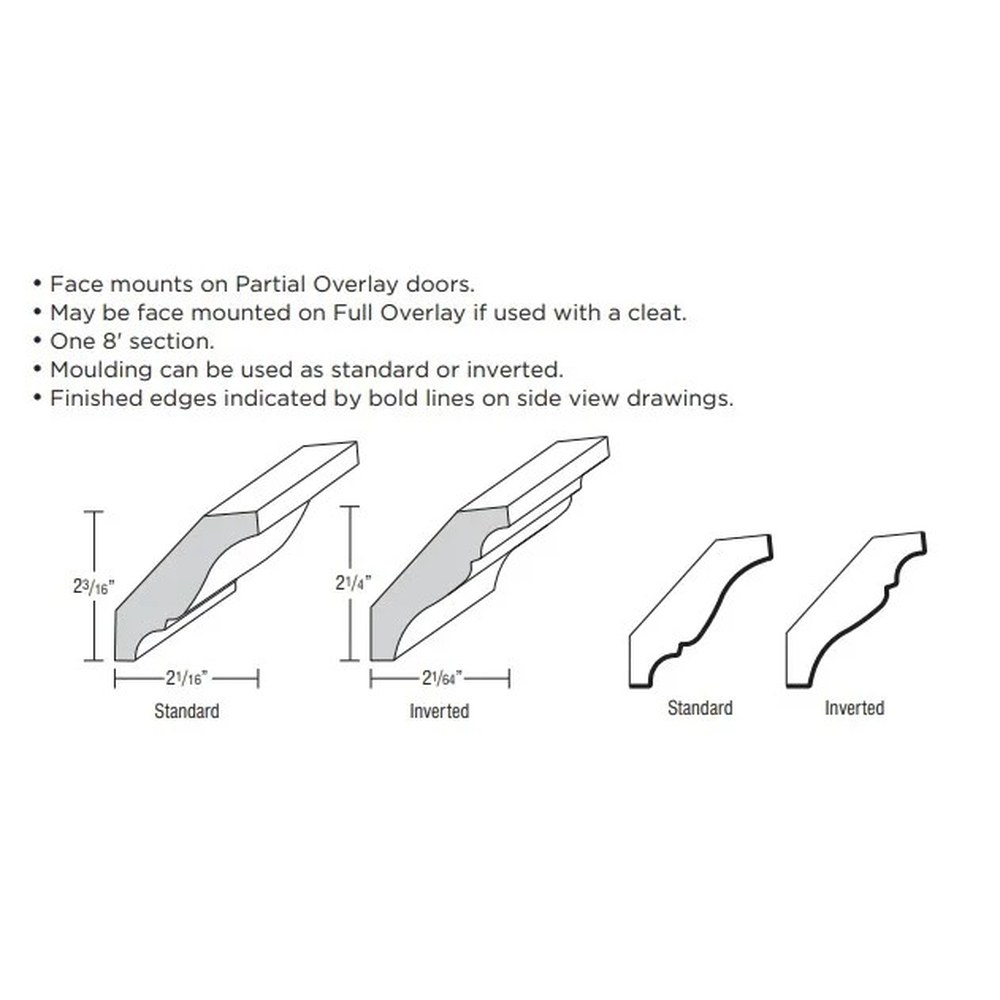[SWLCRM8.MCS] Classic Crown Moulding, Solid Wood Large Crown - Snow
