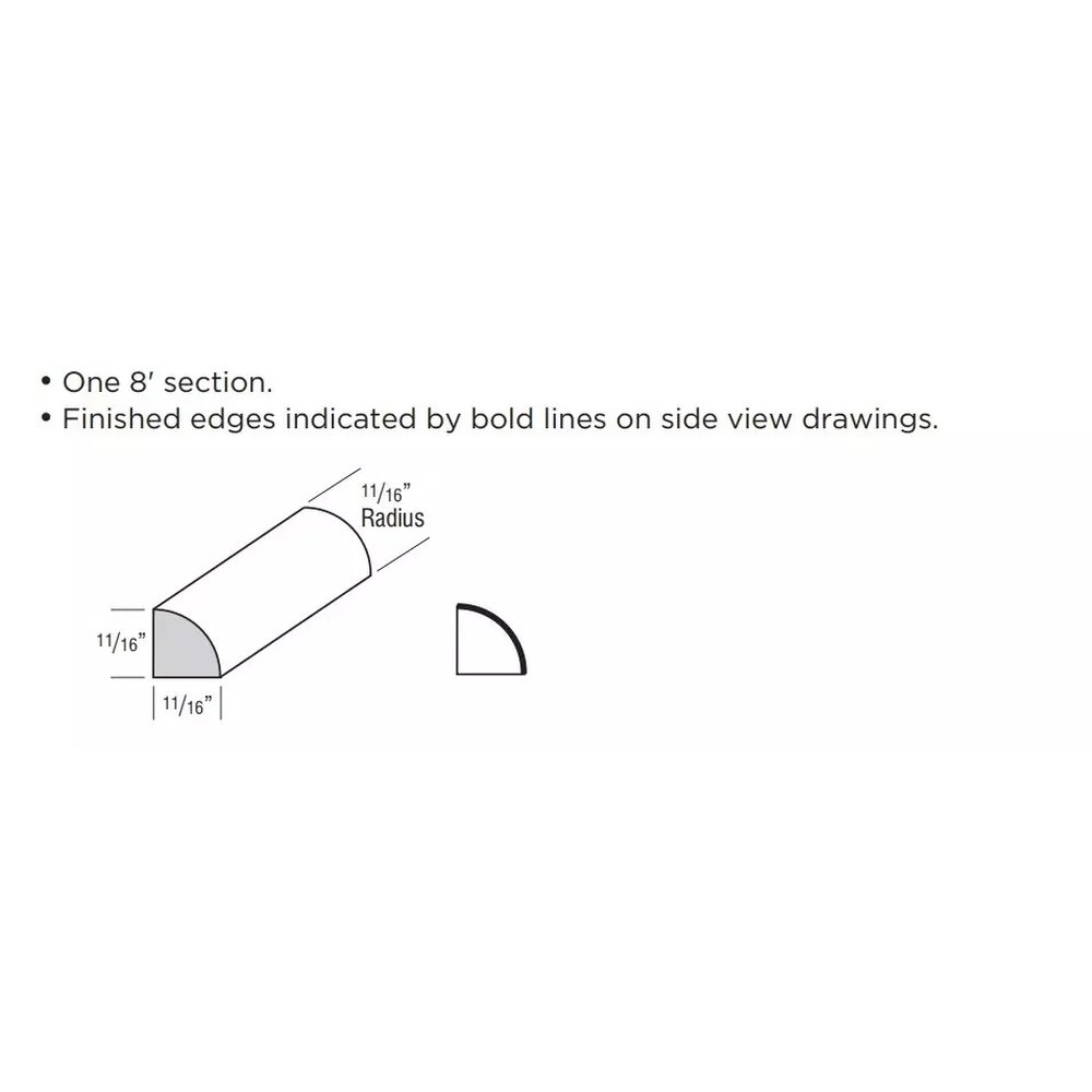 Omni Quarter Round / Corner Moulding 8 - Graphite