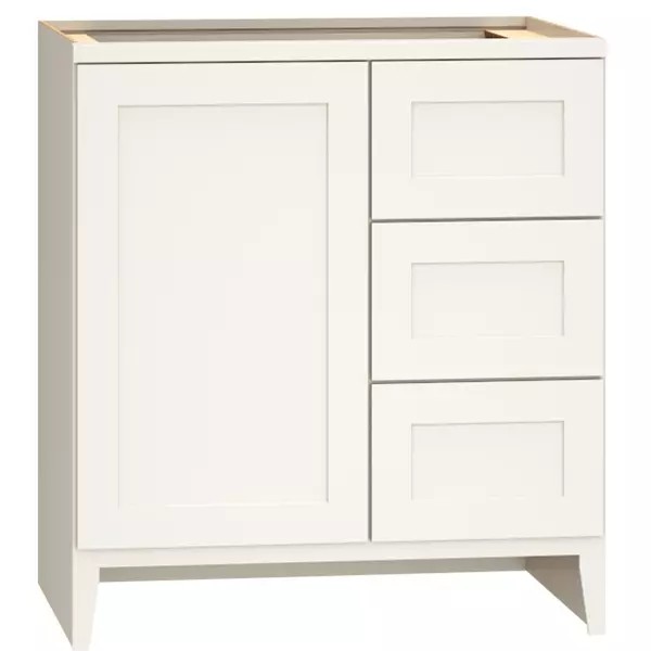 [3VSD303421R.MOS] Omni Sink Double Door 3 Drawer Base 30"" Wide (Right) - Snow