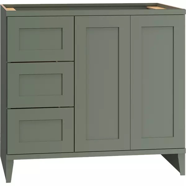 [3VSD363421L.MOR] Omni Sink Double Door 3 Drawer Base 36" Wide (Left) - Rosemary