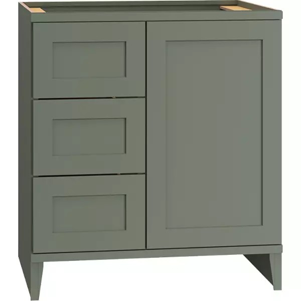 [3VSD303421L.MOR] Omni Sink Single Door 3 Drawer Base 30" Wide (Left) - Rosemary