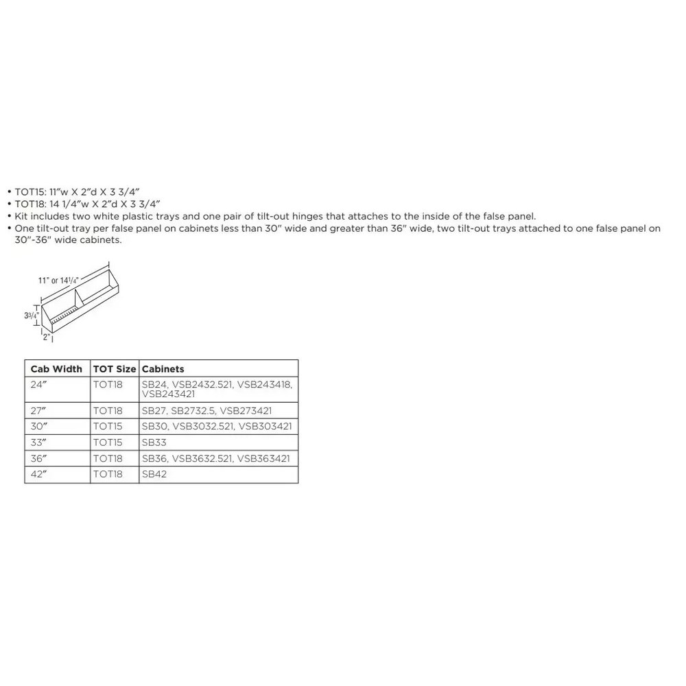Tilt Out Tray 18